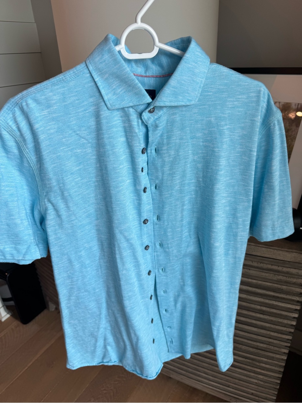 Men's Light Blue Short-Sleeve button down Shirt Johnnie-O